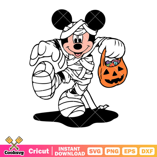 Mickey disney mummy halloween svg