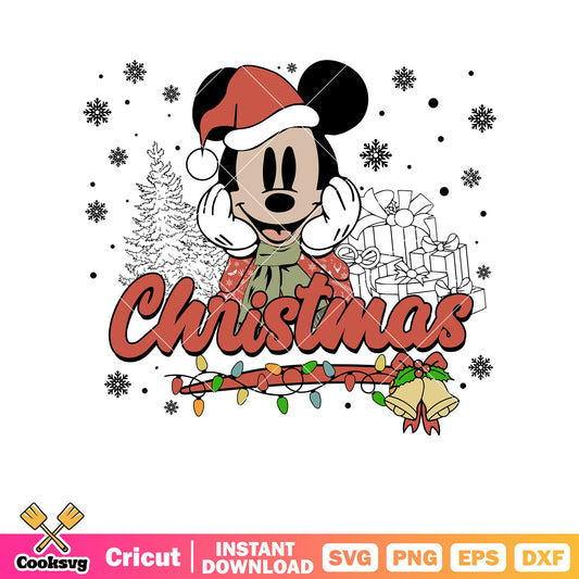 Mickey disney retro christmas svg