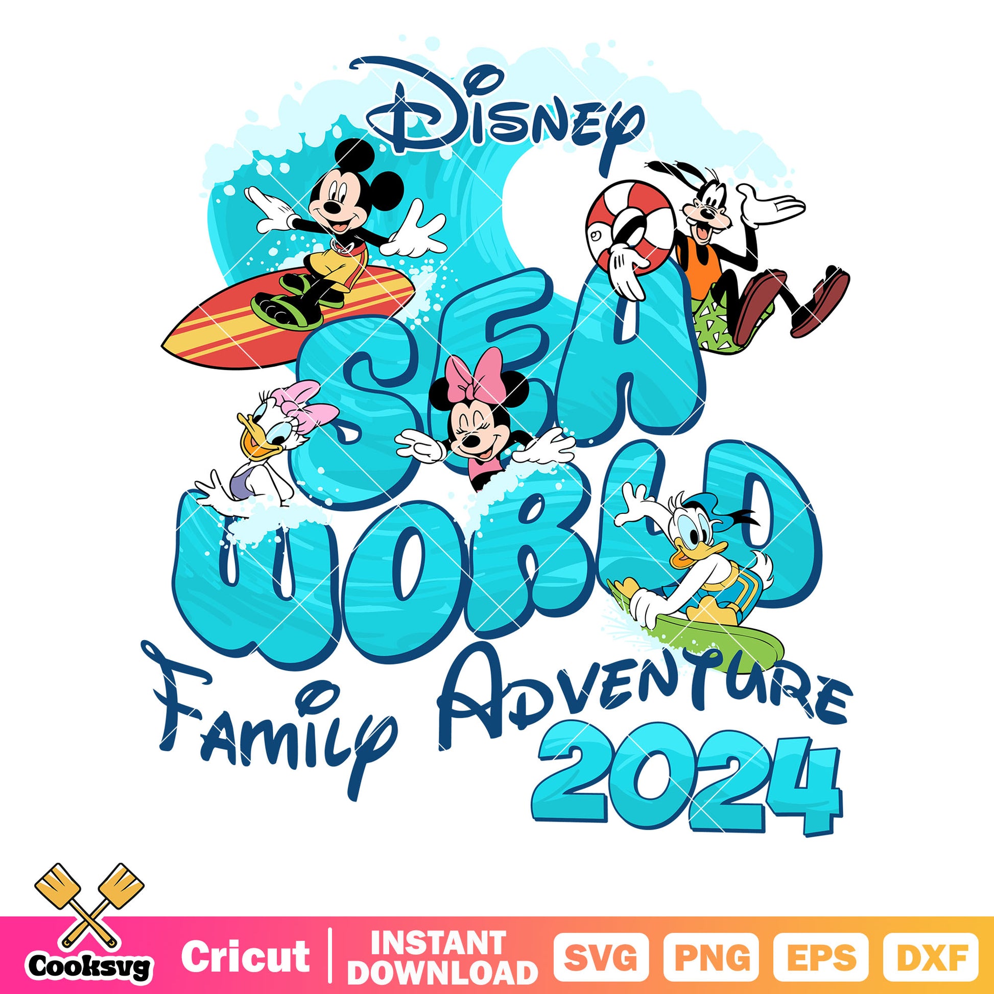 Mickey disney sea world family adventure svg, disney sea world​ svg