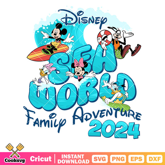 Mickey disney sea world family adventure svg, disney sea world​ svg