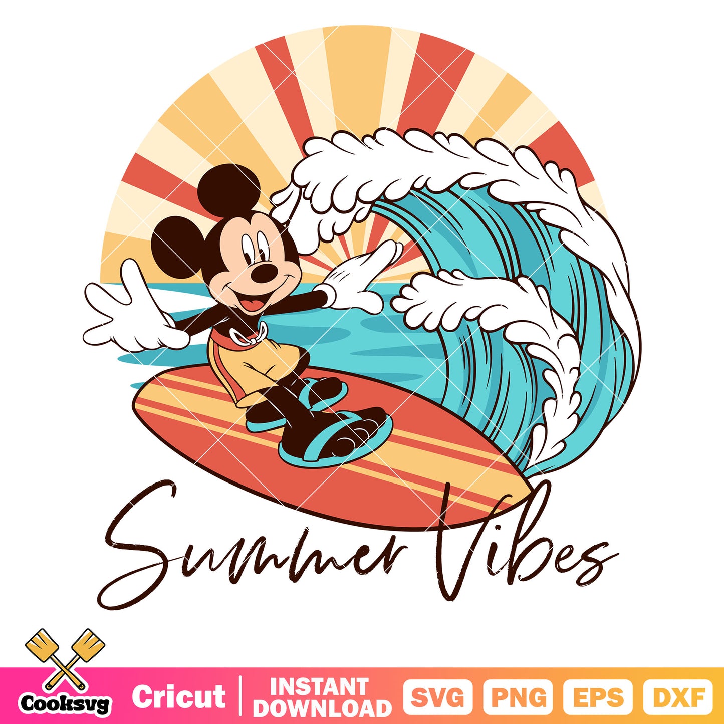 Mickey disney summer vibes svg, summer vibes​ svg, disney mickey svg