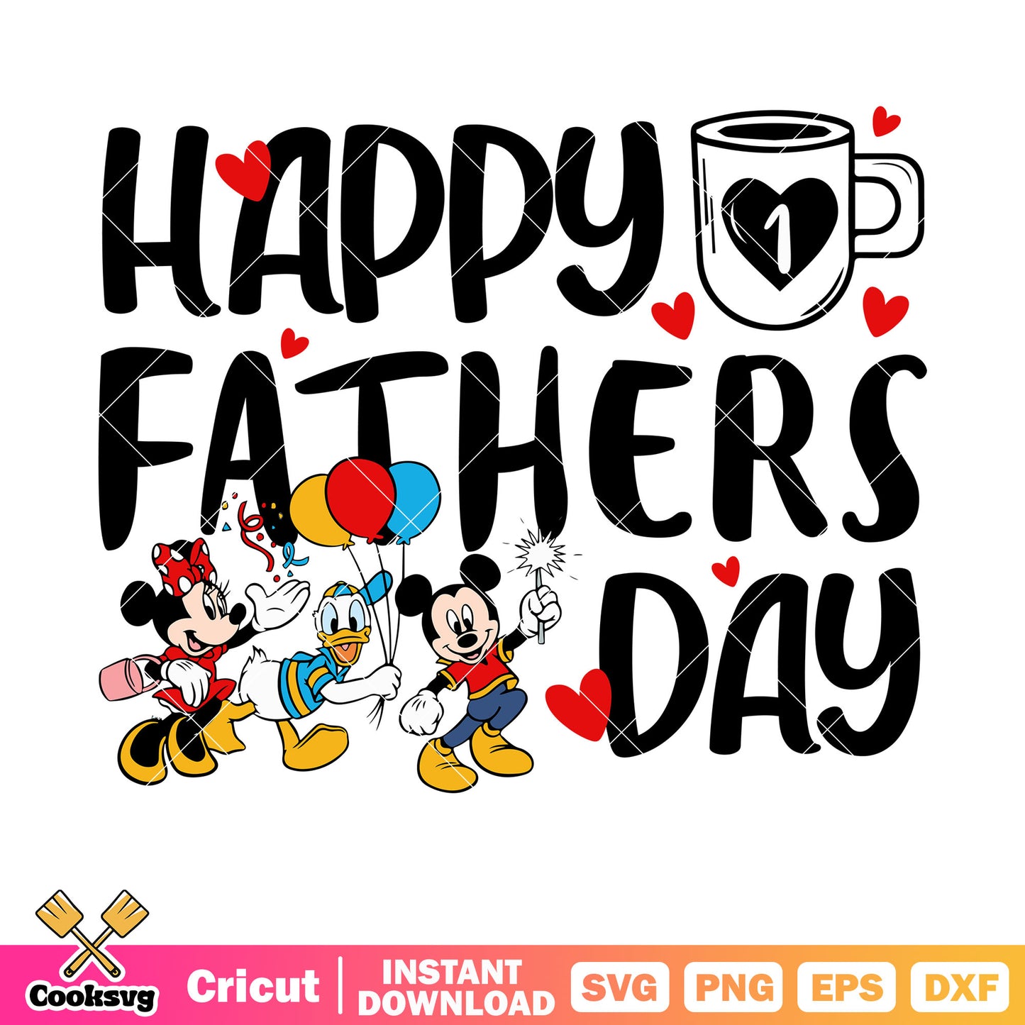 Mickey donald happy fathers day svg, disney father day svg, mickey and friends svg