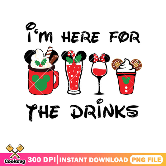 Mickey ears the drinks christmas png, christmas drinks​ png, mickey christmas png