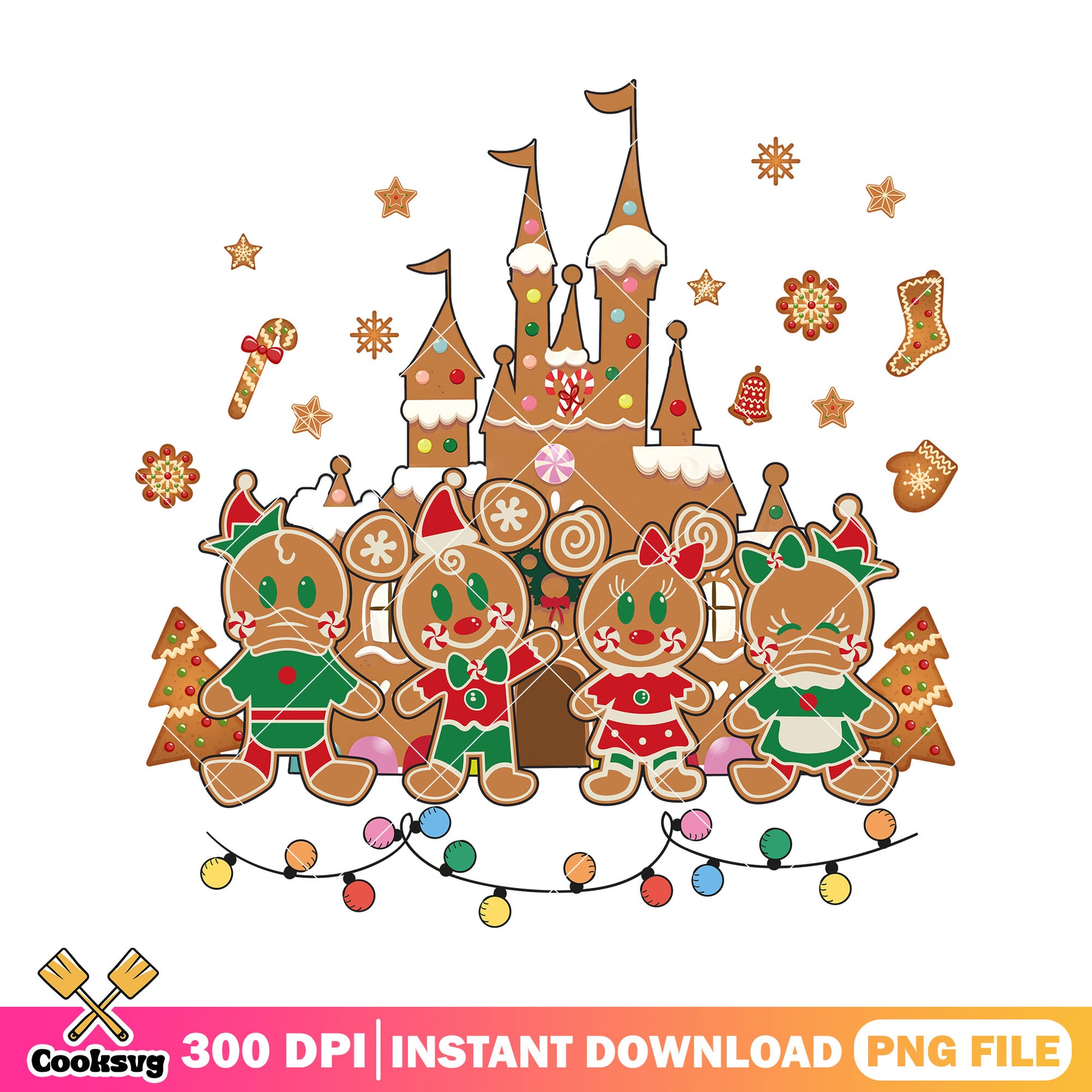 Mickey friends gingerbread castle png