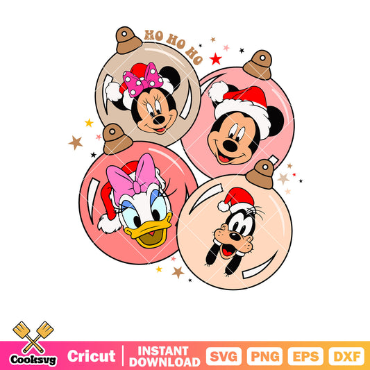 Mickey friends christmas ball hohoho svg
