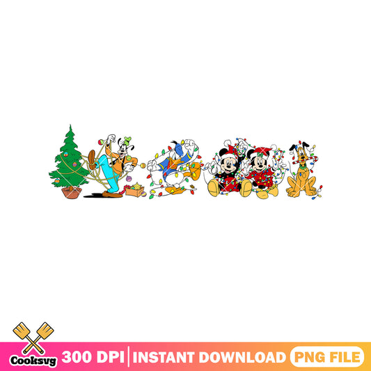 Mickey friends mouse christmas lights png