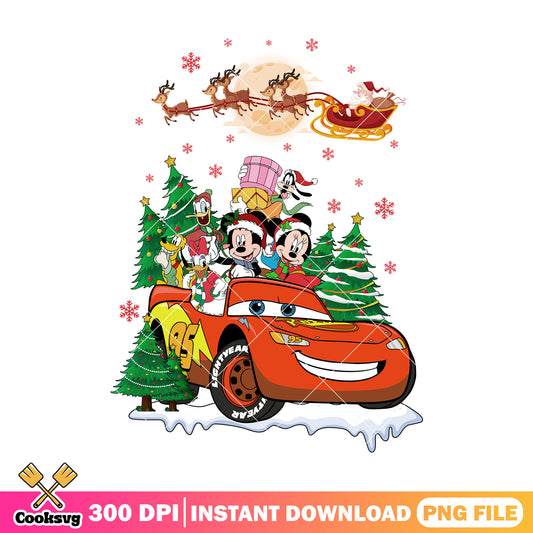 Mickey and mcqueen christmas png