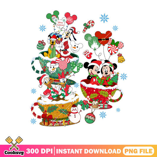 Mickey friends christmas tea cup png
