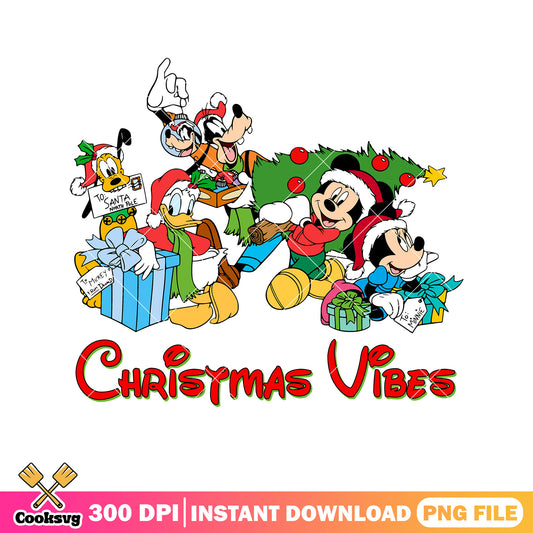 Mickey friends christmas vibes png