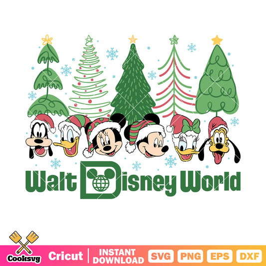 Mickey friends disney christmas tree svg