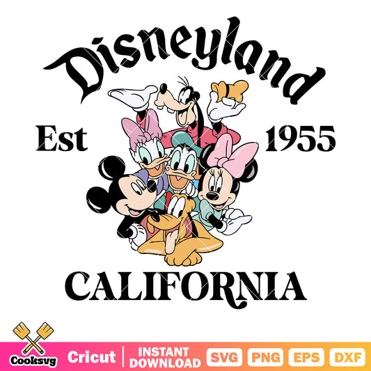 Mickey friends disneyland california svg, mickey mouse disneyland​ svg