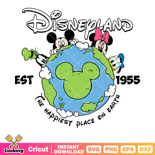 Mickey friends disneyland est 1955 svg, mickey mouse disneyland​ svg