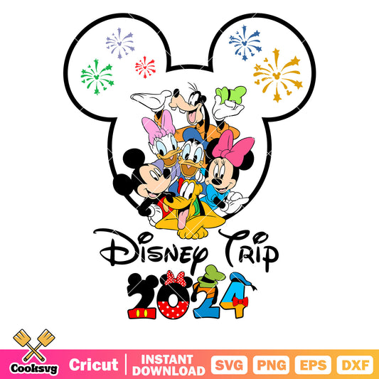 Mickey friends disney trip 2024 svg, disney world trip​ svg