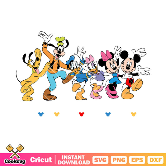 Mickey friends funny together svg, mickey mouse friends svg