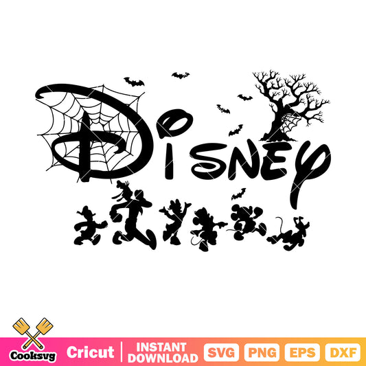 Mickey friends halloween silhouette svg, mickey mouse silhouette​ svg