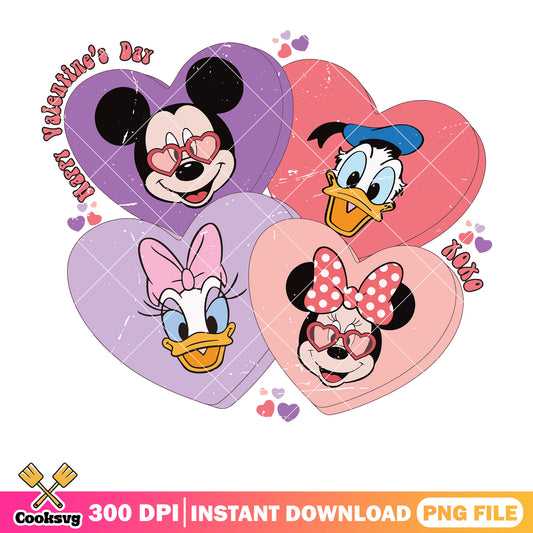 Mickey friends happy valentines day png, happy valentines day png