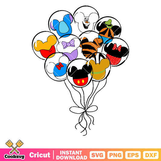 Mickey friends head ballon svg, mickey mouse head svg, mickey mouse ballon​ svg