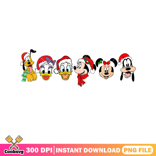 Mickey friends head christmas png