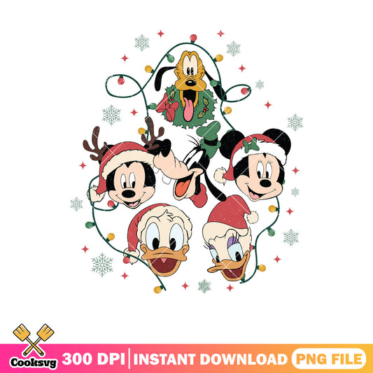 Mickey friends head christmas vibe png, mickey mouse christmas png