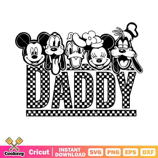 Mickey friends head daddy svg, mickey friends svg, disney father day svg