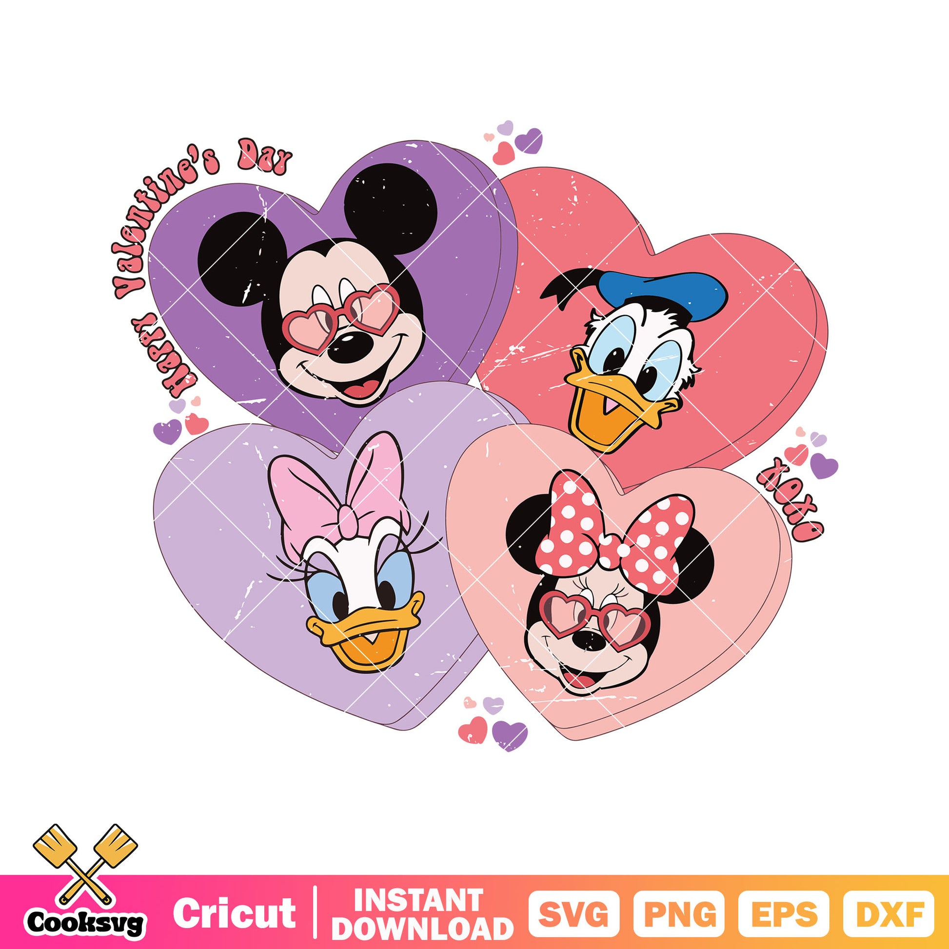 Mickey friends head happy valentines day svg, happy valentines day svg