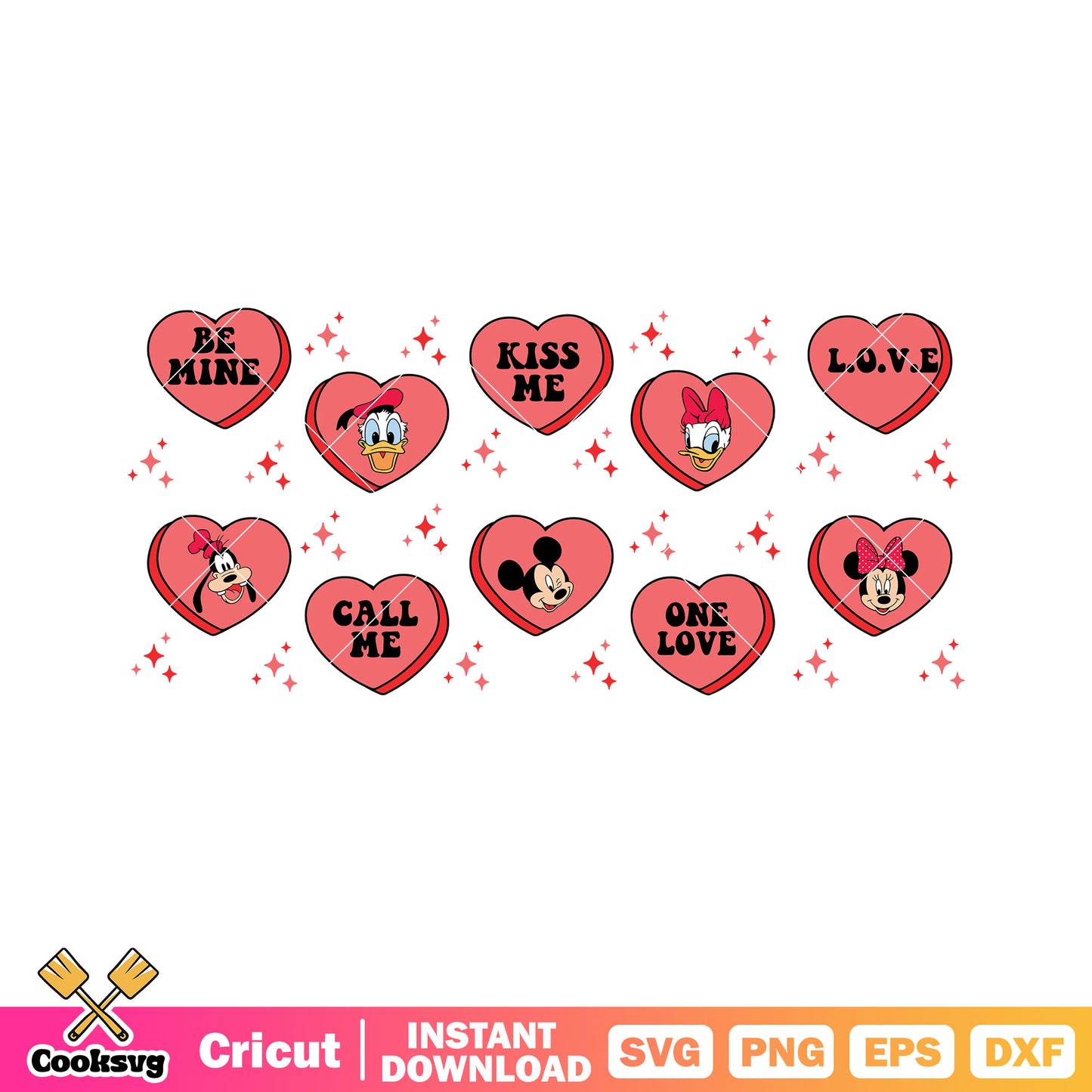 Mickey friends heart valentine svg, mickey valentine svg