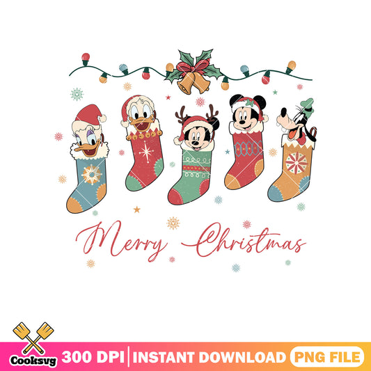 Mickey friends merry christmas socks png, christmas socks​ png