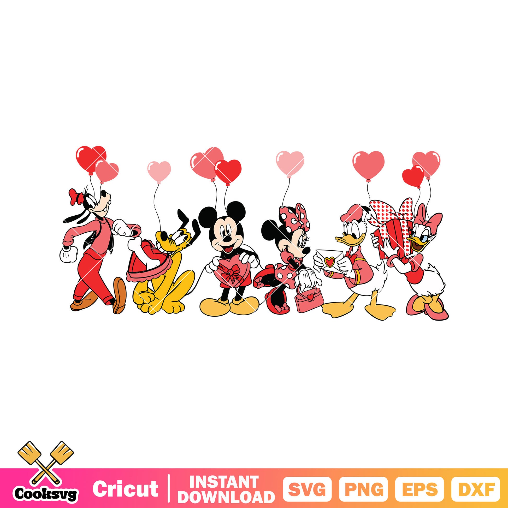 Mickey friends red vibes valentine svg, mickey valentine svg