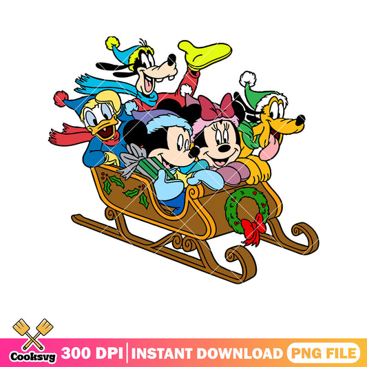 Mickey friends reindeer cart png
