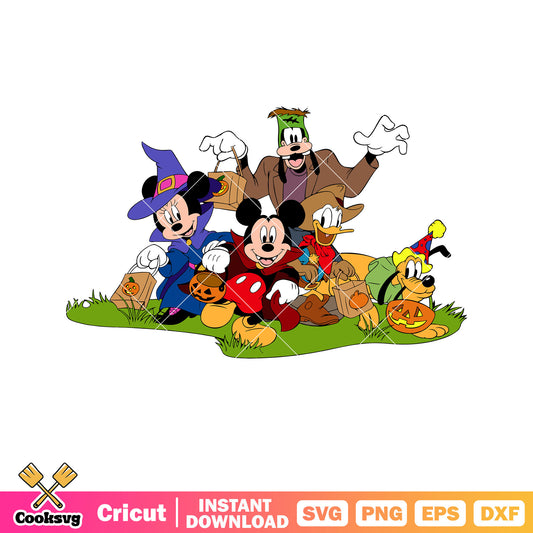 Mickey friends trick or treat svg