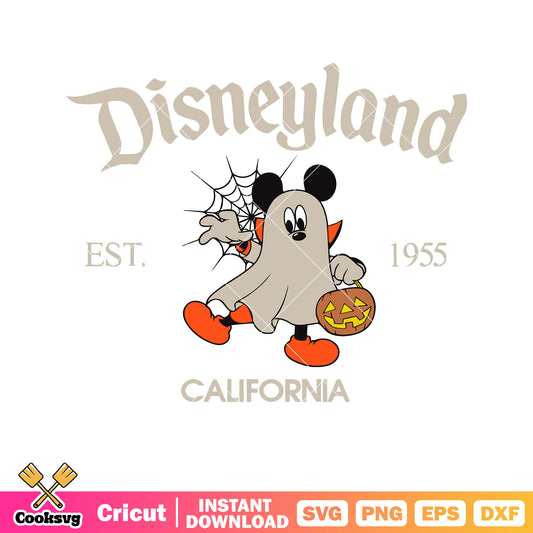 Mickey ghost disneyland halloween svg