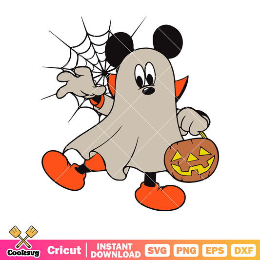 Mickey ghost halloween svg