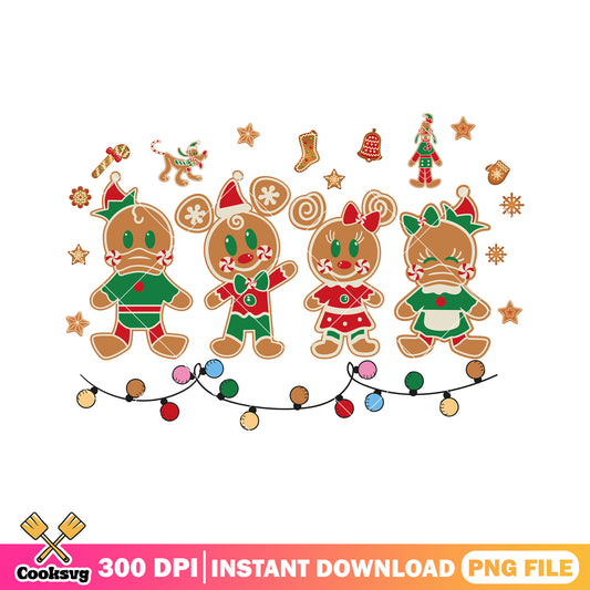 Mickey friends gingerbread christmas png