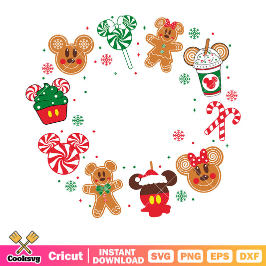 Mickey gingerbread christmas svg