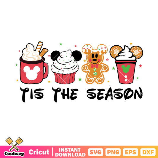 Mickey gingerbread tis the season svg