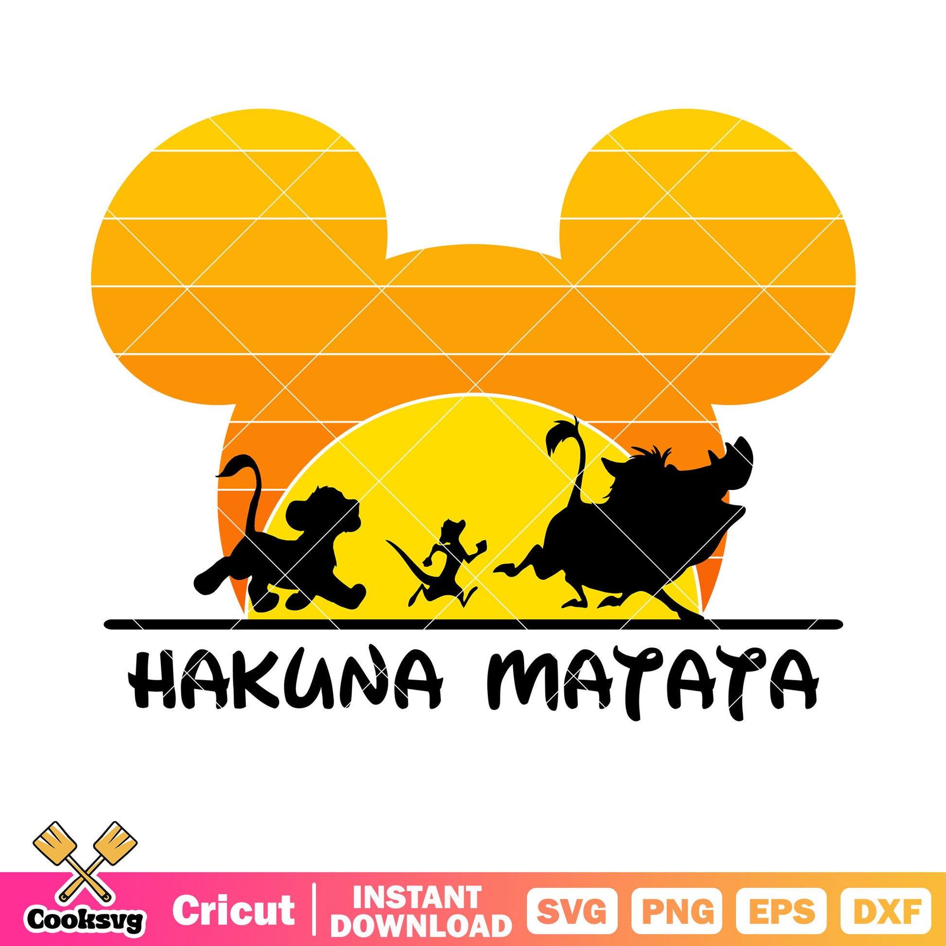 Mickey hakuma matata silhouette svg, hakuma matata svg, disney lion king svg