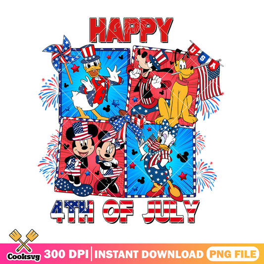 Mickey happy 4th of july png, mickey friends png, mickey 4th of july png