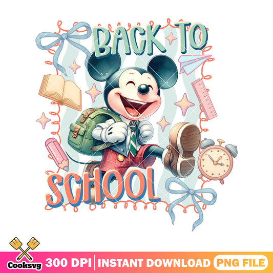 Mickey happy design png, mickey mouse png, happy back to school png