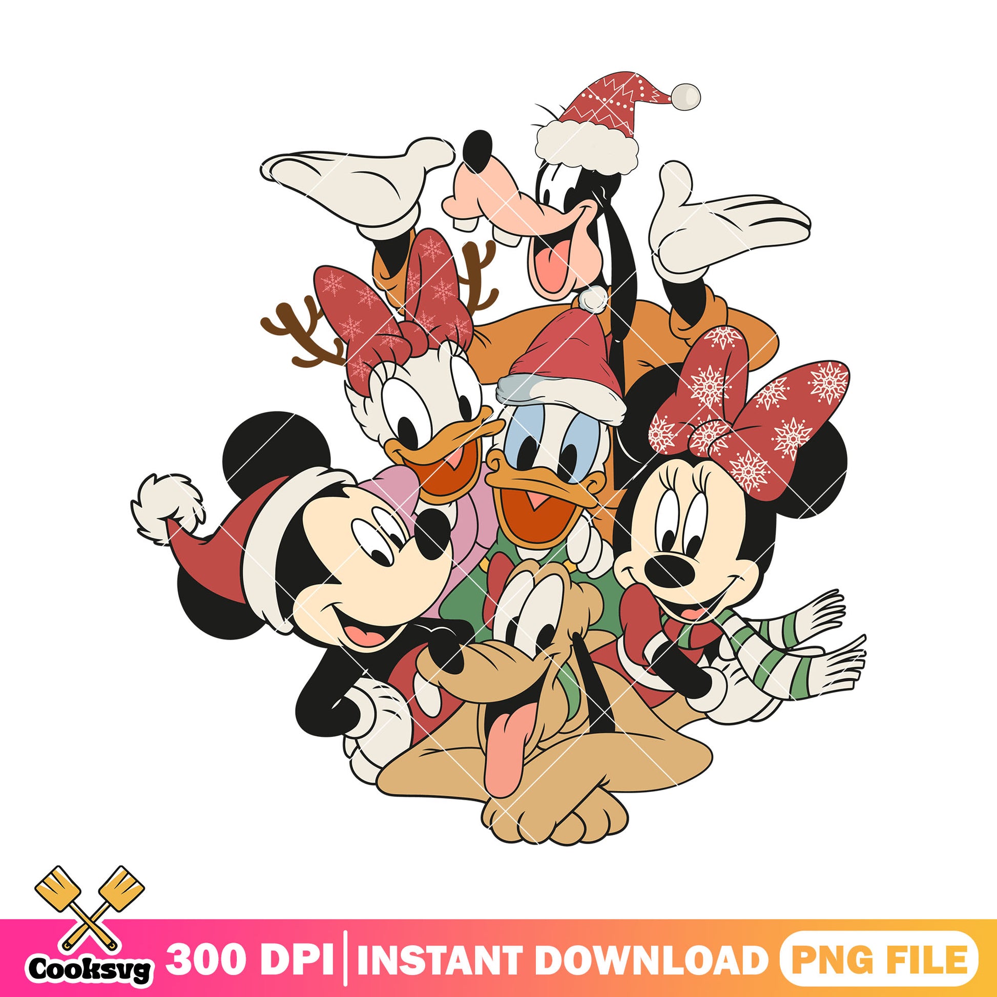 Mickey friends happy christmas png