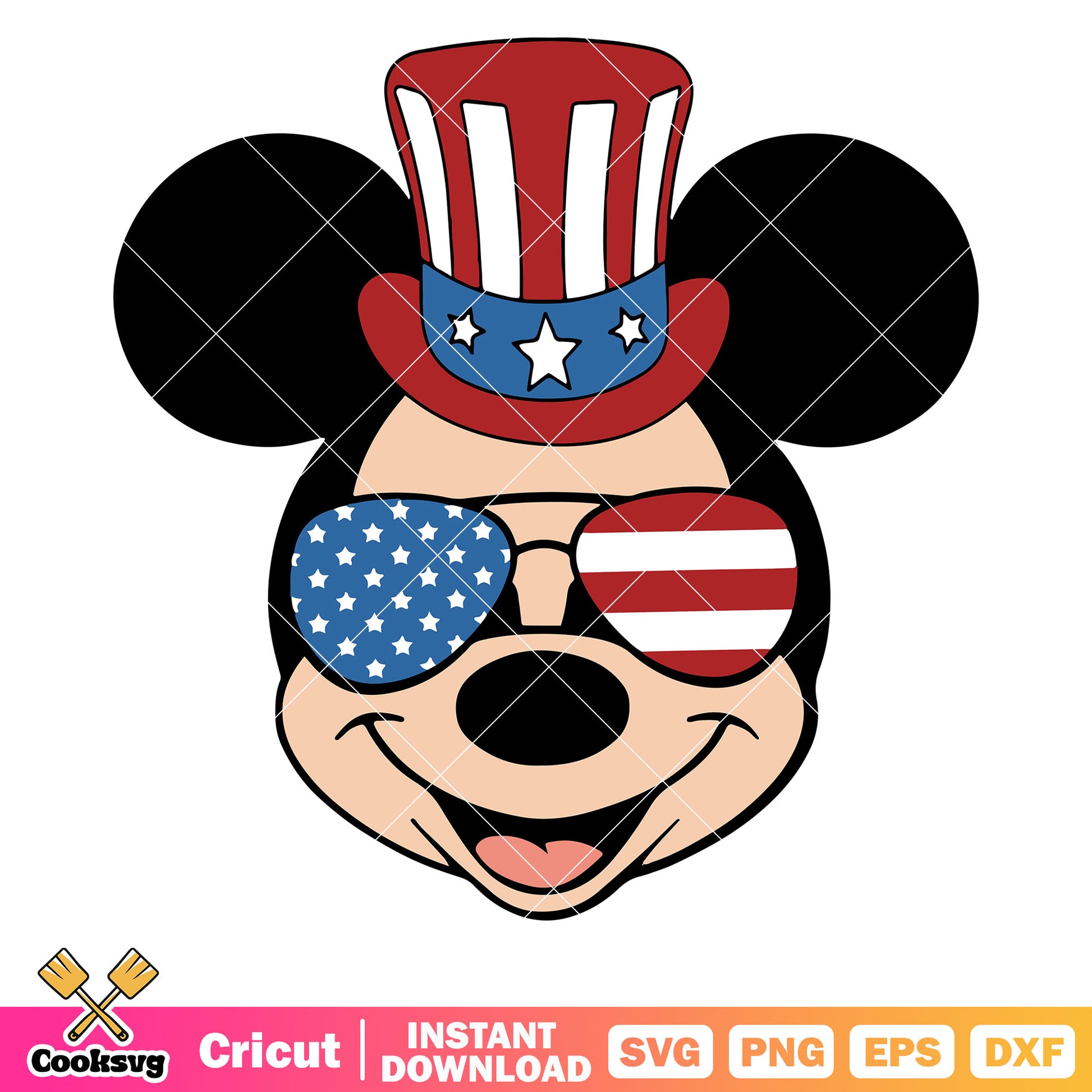 Mickey head 4th of july hat svg, 4th of july hats​ svg, disney 4th of july svg