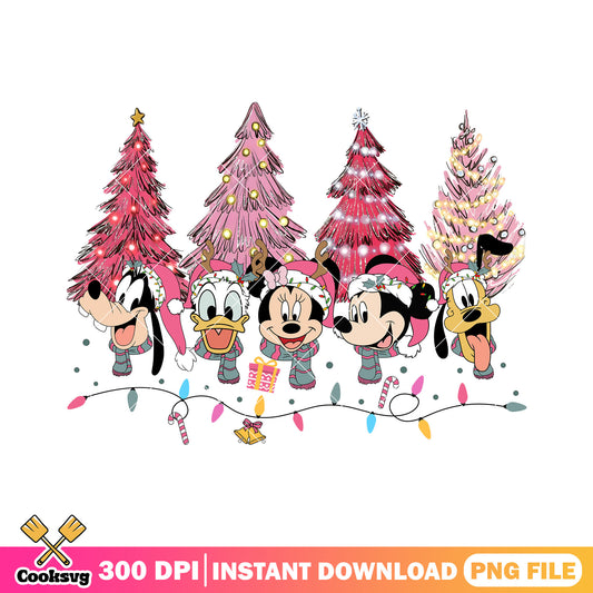 Mickey head pink christmas png