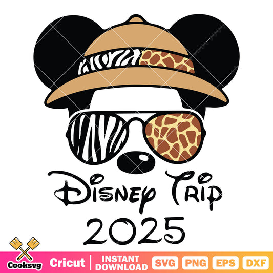 Mickey head animal disney trip 2025 svg, disney trips 2025​ svg