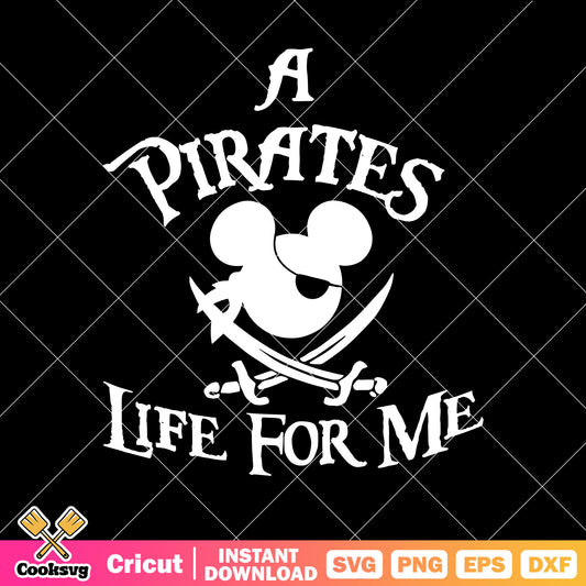 Mickey head a pirates life for me svg, mickey mouse pirate svg