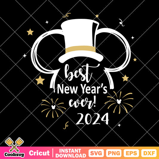 Mickey head best new year 2024 svg, disney new year​ svg, mickey mouse head​ svg