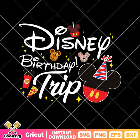 Mickey head birthday disney trip svg, disney world trip​ svg