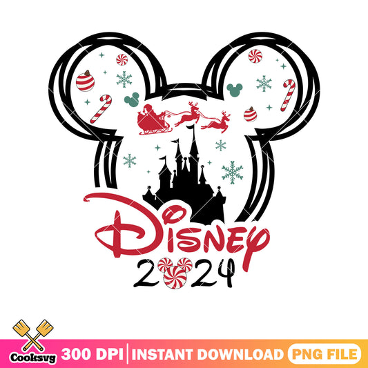 Mickey head christmas 2024 png