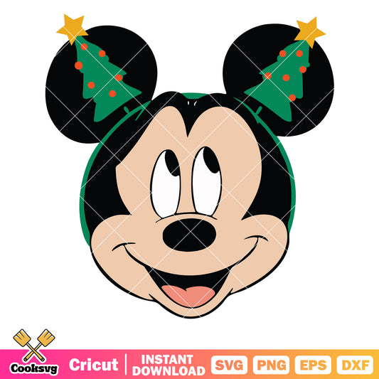Mickey head christmas tree svg