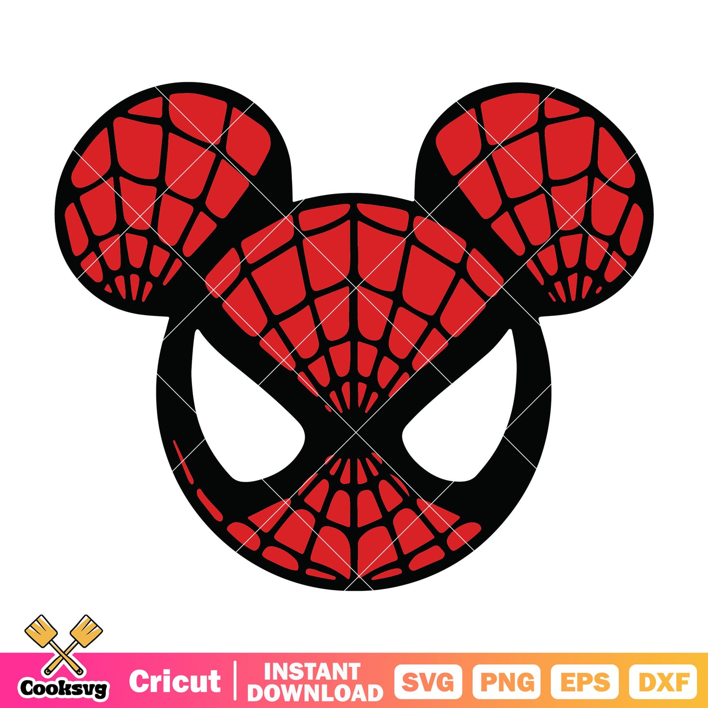 Mickey head cosplay spiderman svg, mickey head svg, spiderman mickey​ svg