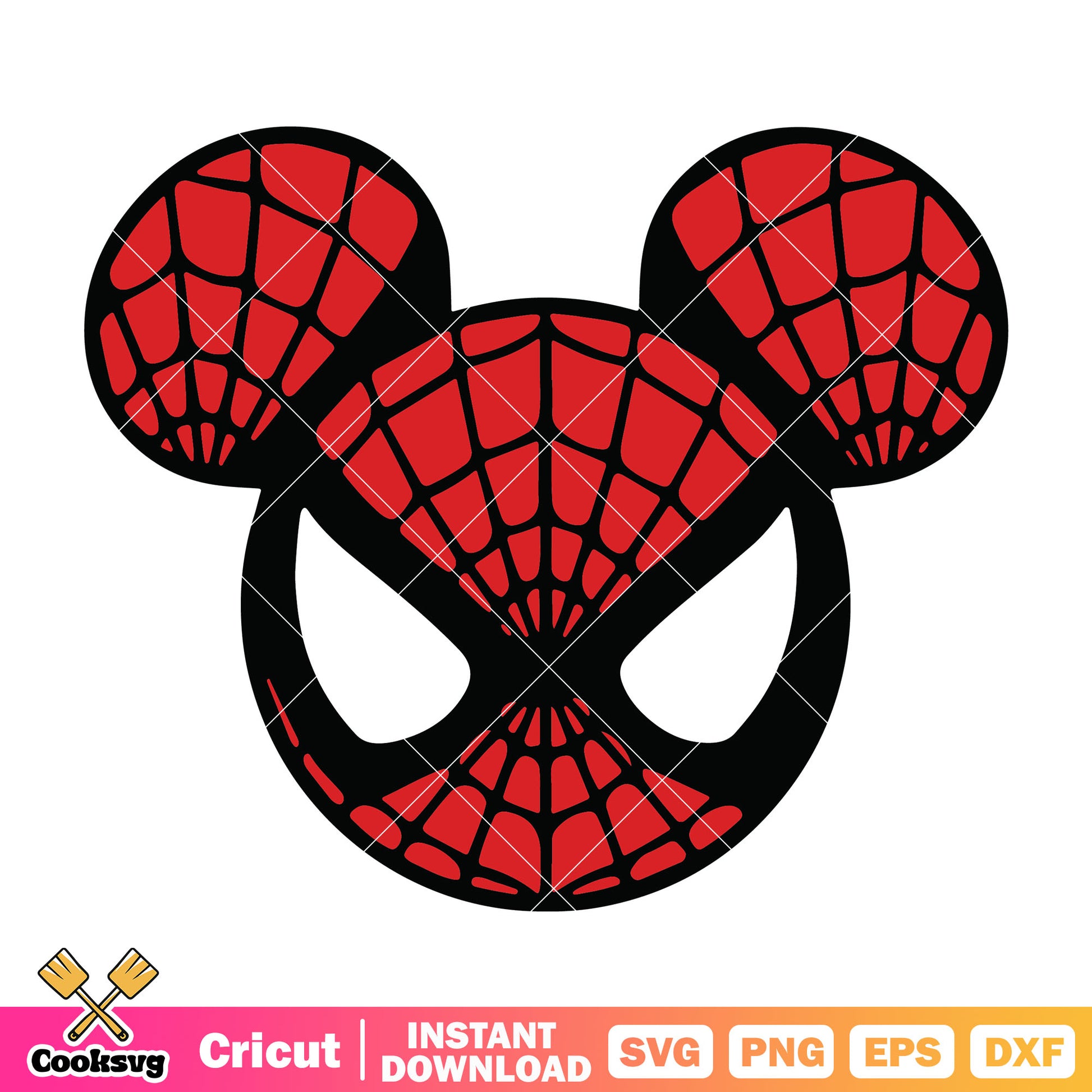 Mickey head cosplay spiderman svg, mickey head svg, spiderman mickey​ svg