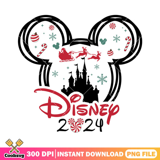 Mickey head disney 2024 christmas png